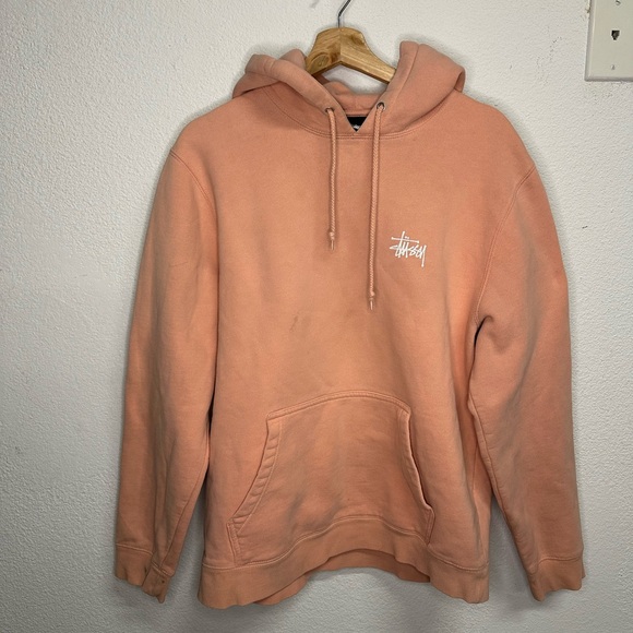 Vtg Stussy Men's Pink/Peach Hoodie - Picture 1 of 3